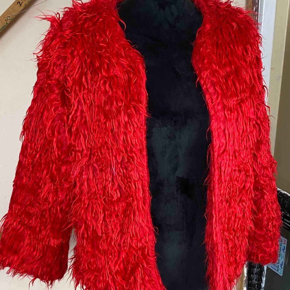 Furry red jacket